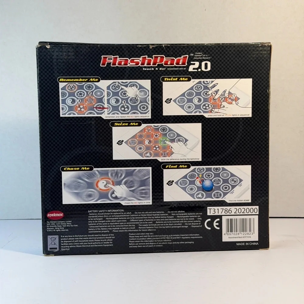 FlashPad 2.0 Touch N Go! 5 Games In One White One or Two Players Open Box 2012